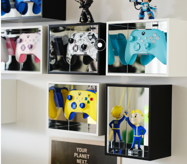 YXSTABY Gaming controller display box, White & Black, 22x12x16 cm