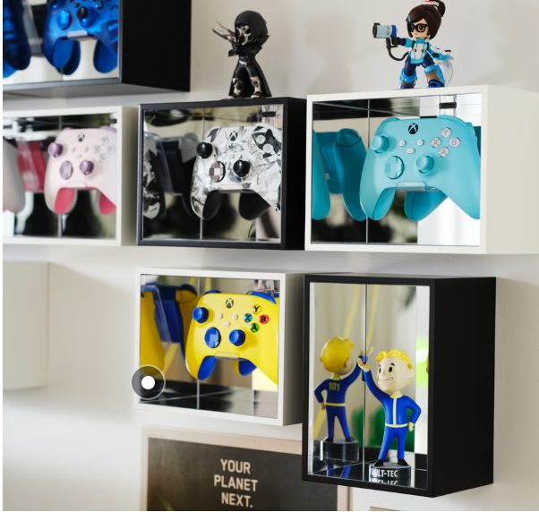 YXSTABY Gaming controller display box, White & Black, 22x12x16 cm